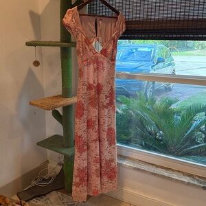 Free People Floral Lace Pink Dress
